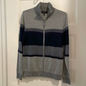 Banana Republic Men’s Full-Zip Cardigan in Gray and Blue